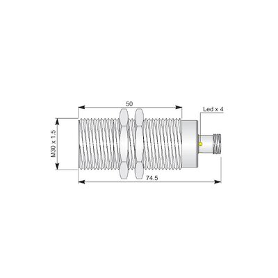 Czujnik indukcyjny z metalowym czołem SMF30-C10 PNP NO H, SIM000087