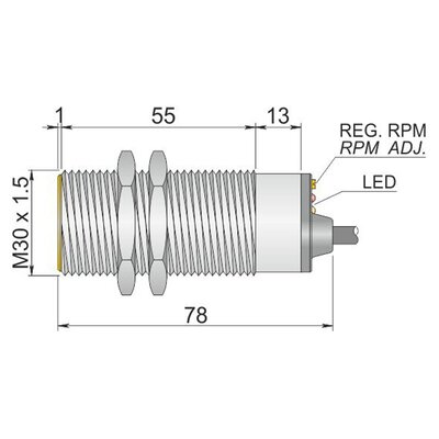 Indukcyjny czujnik ruchu CRT30-R10 L, CRC000005