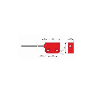 Czujnik magnetyczny bezpieczeństwa SMS36-P5 NO+NC CL LC10, QMP000026