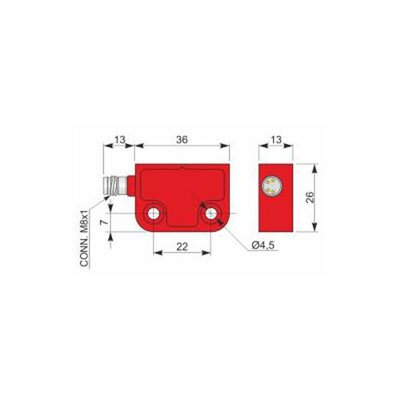 Czujnik magnetyczny bezpieczeństwa SMS36-P5 NO+NC H1 PL, QMP000028