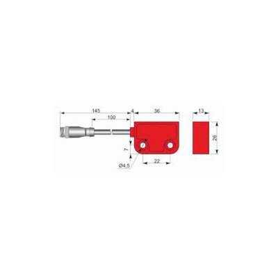 Czujnik magnetyczny bezpieczeństwa SMS36-P5 NO+NC HC PL, QMP000032