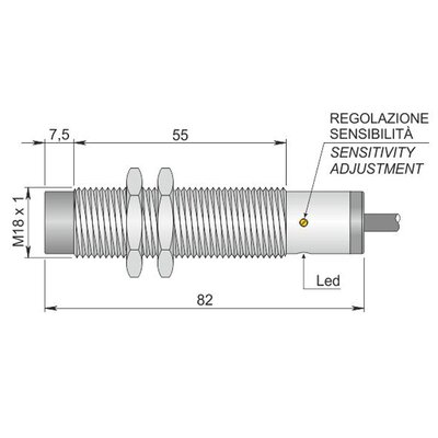 Czujnik pojemnościowy SC18SM-AE10 NO AD3 LC5 (ATEX), YC8000024