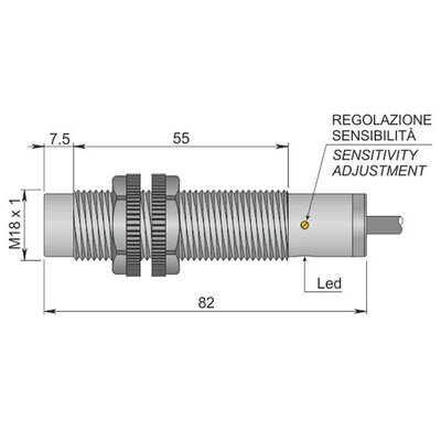 Czujnik pojemnościowy SC18SP-AE10 NO AD3 LC10 (ATEX), YC8000033