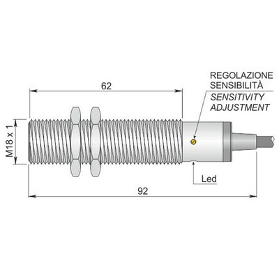 Czujnik pojemnościowy SC18SM-C5 NPN NO+NC AD3 LC10 (ATEX), YC8000041