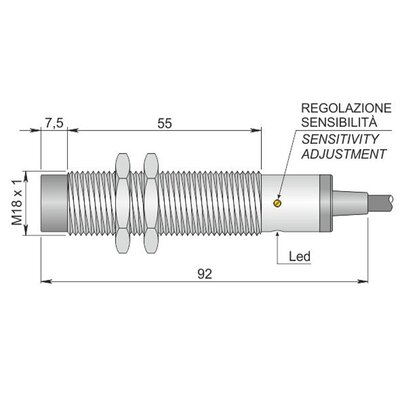 Czujnik pojemnościowy SC18SM-CE10 PNP NO+NC AD3 (ATEX), YC8000008