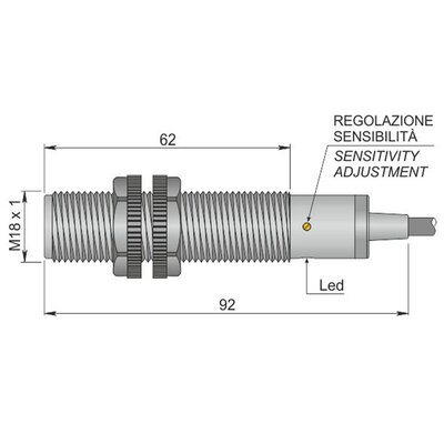 Czujnik pojemnościowy SC18SP-C5 NPN NO+NC AD3 LC10 (ATEX), YC8000037