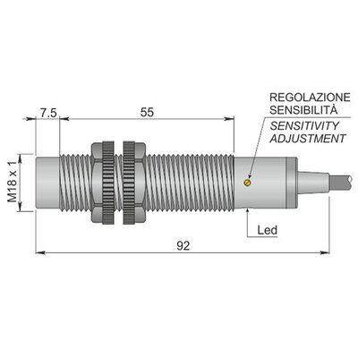 Czujnik pojemnościowy SC18SP-CE10 NPN NO+NC AD3 LC10 (ATEX), YC8000045