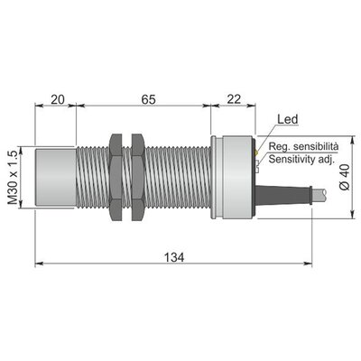 Czujnik pojemnościowy SC30P-RE25 TB10' AD3 LC10 (ATEX), YC3000051