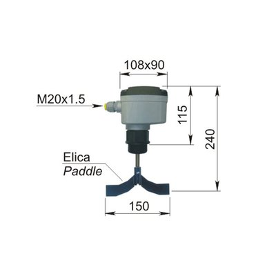 Rotacyjny czujnik poziomu materiałów sypkich RL-A 24/48 V AC, CLM000052