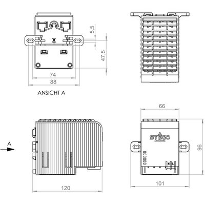 Dmuchawa grzewcza CS 032 Basic z UL, 800 W, 220-240 V AC, 03231.0-00 -schemat