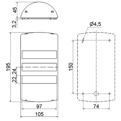 Kolumna sygnalizacyjna kompaktowa FlatSIGN, 69110068 - wymiary