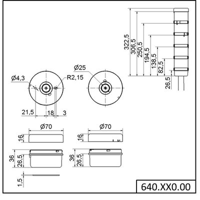 Kolumna sygnalizacyjna (moduł bazowy), 64081000 - schemat