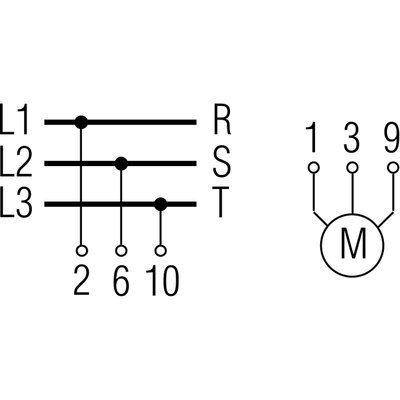 Przełącznik zmiany kierunku obrotów L-0-P CA50.A401.E, 70000048 - schemat