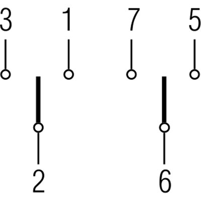 Przełącznik dwupołożeniowy bez "OFF" na środku CG8.A221.VE21,  70009219 - schemat