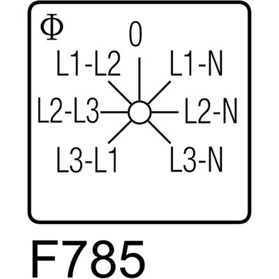 Przełącznik woltomierza fazowy i międzyfazowy CH10.A007.FT2.F785, 70009118