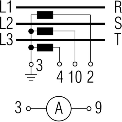 Przełącznik amperomierza CA10.A048.FT2, 70001883 - schemat