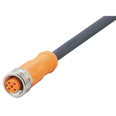 Kabel zasilający M12, 4-pin, do wersji S.C., pomarańczowy, 5 m, łączenie kaskadowe, 81590 - zdjęcie