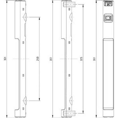 Lampa LED 025 Ecoline do szafy, 02542.3-13 - wymiary 1
