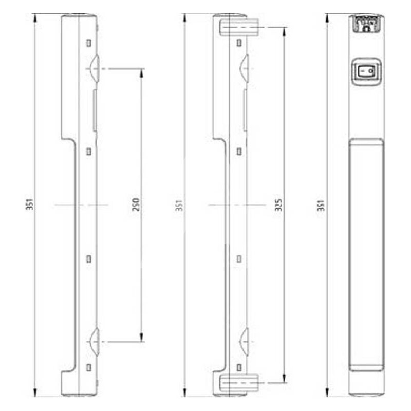 Lampa LED 025 Ecoline do szafy, 02542.3-13 - wymiary 1