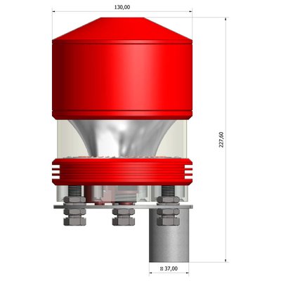 Lampa przeszkodowa średniej intensywności typu C, SB2000/ZS-24V- rysunek