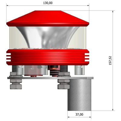 Lampa przeszkodowa niskiej intensywności typu B, 24 V, z zintegrowanym automatem zmierzchowym, SB2000/ZL-32-24V