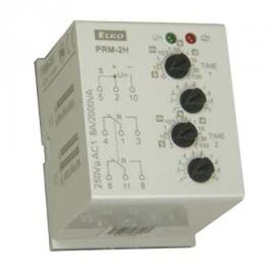 Przekaźnik czasowy 12-240 V AC/DC, 0,1 s-100 dní, 2 trybów pracy, PRM-2H/UNI 