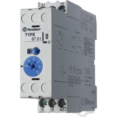 Przekaźnik czasowy 1CO 5 A 24-240 V AC/DC, Funkcja BI