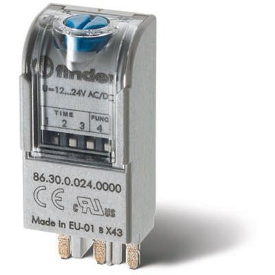 Przekaźnik czasowy 12 - 24 V AC / DC, 0,05 s - 100 h, 2 trybów pracy, 86.30.0.024.0000