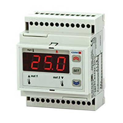 Regulator temperatury PTC, dwa wejścia, na szynę DIN, 230 V AC, SCD206E1/AR