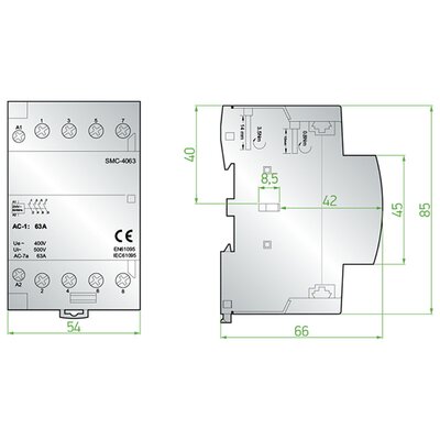 Stycznik modułowy, SMC-4063-4NO - schemat 2