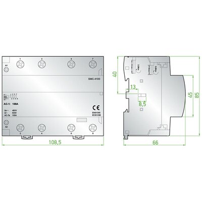 Stycznik modułowy, SMC-4100-4NO - schemat 2