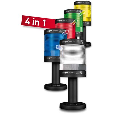 Sygnalizator optyczny LED seria COST70, 24 V AC/DC, 4 kolory, IP65, COST70RGBA024