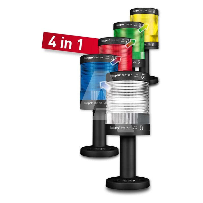 Sygnalizator optyczny LED seria COST70, 24 V AC/DC, 4 kolory, IP65, COST70RGBA024