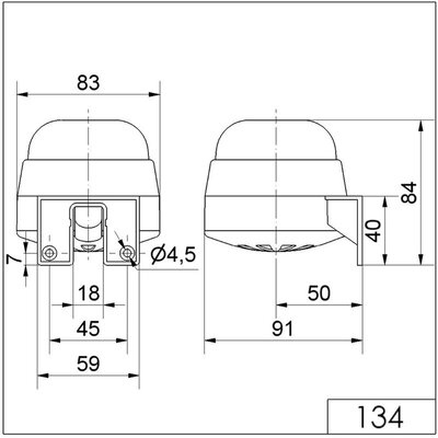 Sygnalizator akustyczny 109 dB, 24 V AC / DC, 134, 13400075 - schemat