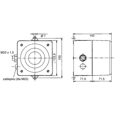 Sygnalizator akustyczny , DS 10-SIL, 24 V DC, 23111800601 - wymiary