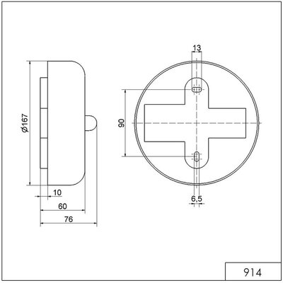 Sygnalizator akustyczny 98 dB, 24 V DC, 914, 91405255 - schemat