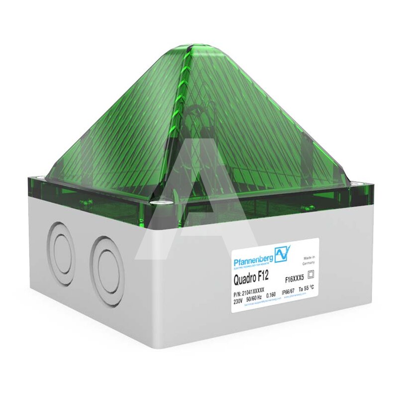 Sygnalizator optyczny Quadro F12, zielony, palnik ksenonowy, 24 V DC, IP66/67, 21041806000