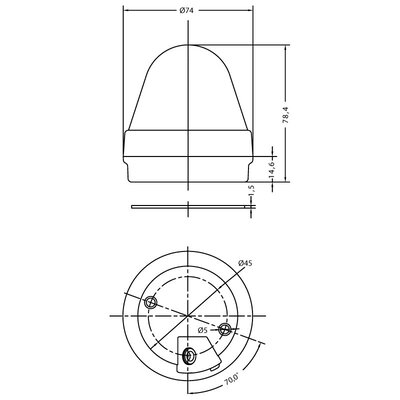 Sygnalizator optyczny COBL70, czerwony, LED, 230 V AC, IP65, COBL70RL2302F