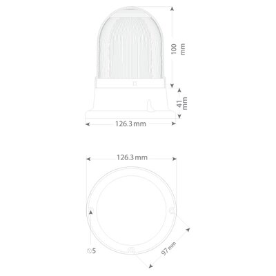 Sygnalizator optyczny SNT-112, biały, LED, 24-230 V AC/DC, IP65, SNT-112-5