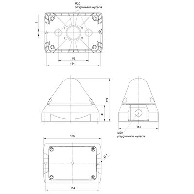 Sygnalizator optyczny PY X-M-05, czerwony, palnik ksenonowy, 115 V AC, IP66, 21550155000