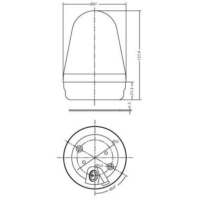Sygnalizator optyczny COBL90, zielony, LED, 24 V AC/DC, IP65, COBL90GL0243F