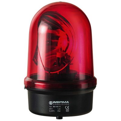 Sygnalizator optyczny 883, czerwony, żarówka halogenowa, 230 V AC, IP65, 88310068