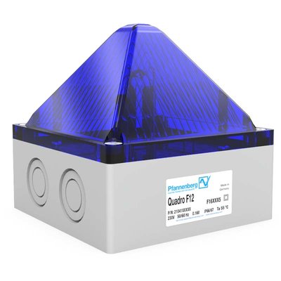 Sygnalizator optyczny Quadro F12, niebieski, palnik ksenonowy, 230 V AC, IP66/67, 21041107000