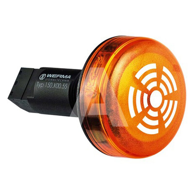 Sygnalizator optyczno-akustyczny 150, żółty LED, 80 dB, 1 ton, 24 V DC, IP65, 15030055