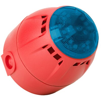 Sygnalizator optyczno-akustyczny Chiasso Razor, niebieski LED, 100 dB, 39 tonów, 9-28 V DC, IP65, CH100AVBLDR