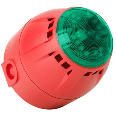 Sygnalizator optyczno-akustyczny Chiasso Razor, zielony LED, 100 dB, 39 tonów, 9-28 V DC, IP65, CH100AVGLDR