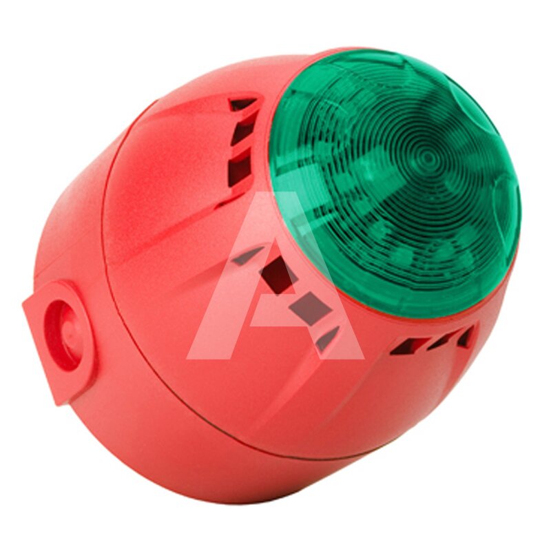 Sygnalizator optyczno-akustyczny Chiasso Razor, zielony LED, 100 dB, 39 tonów, 9-28 V DC, IP65, CH100AVGLDR
