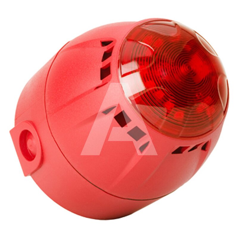 Sygnalizator optyczno-akustyczny Chiasso Razor, czerwony LED, 100 dB, 39 tonów, 9-28 V DC, IP65, CH100AVRLDR