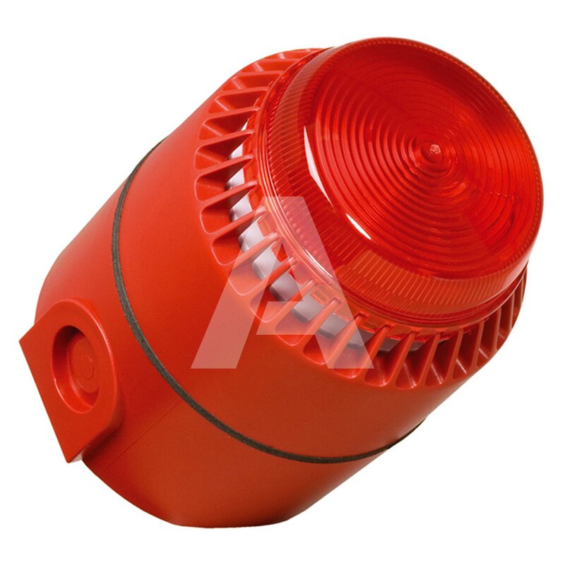 Sygnalizator optyczno-akustyczny Flashni, czerwony palnik ksenonowy, 110 dB, 32 tony, 18-28 V DC, IP65, FLSVRLRDSEPSW