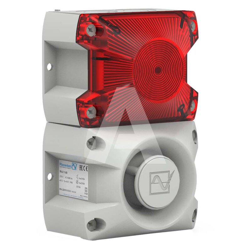 Sygnalizator optyczno-akustyczny PA X 1-05, czerwony palnik ksenonowy, 100 dB, 80 tonów, 115 V AC, IP66, 23311155055